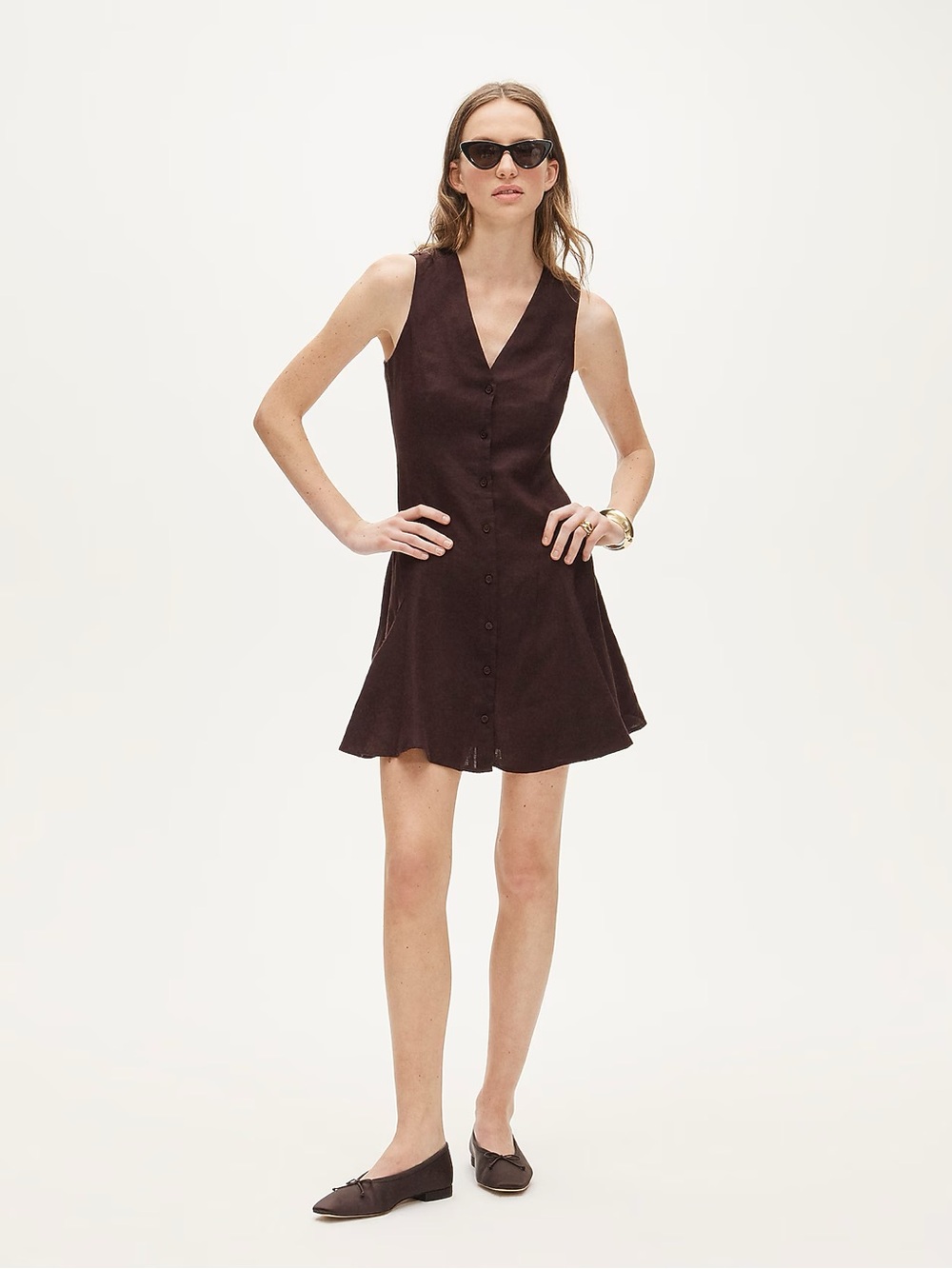 J CREW Linen mini dress in Chocolate Berry Size 8 NWT $148 CK837